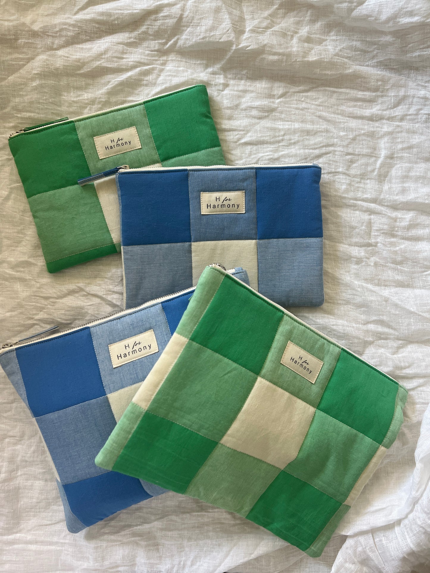 Gingham pouches