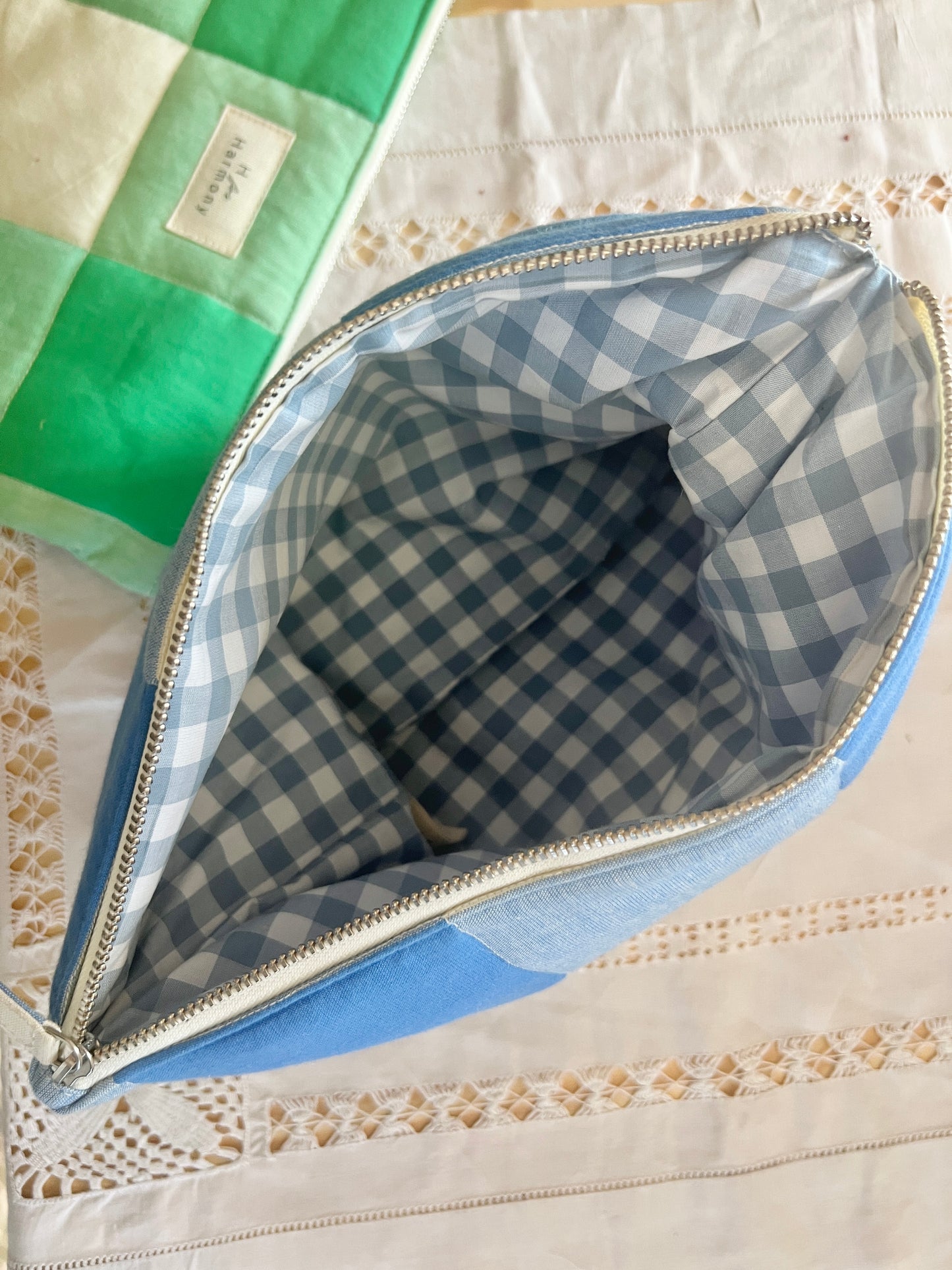 Gingham pouches