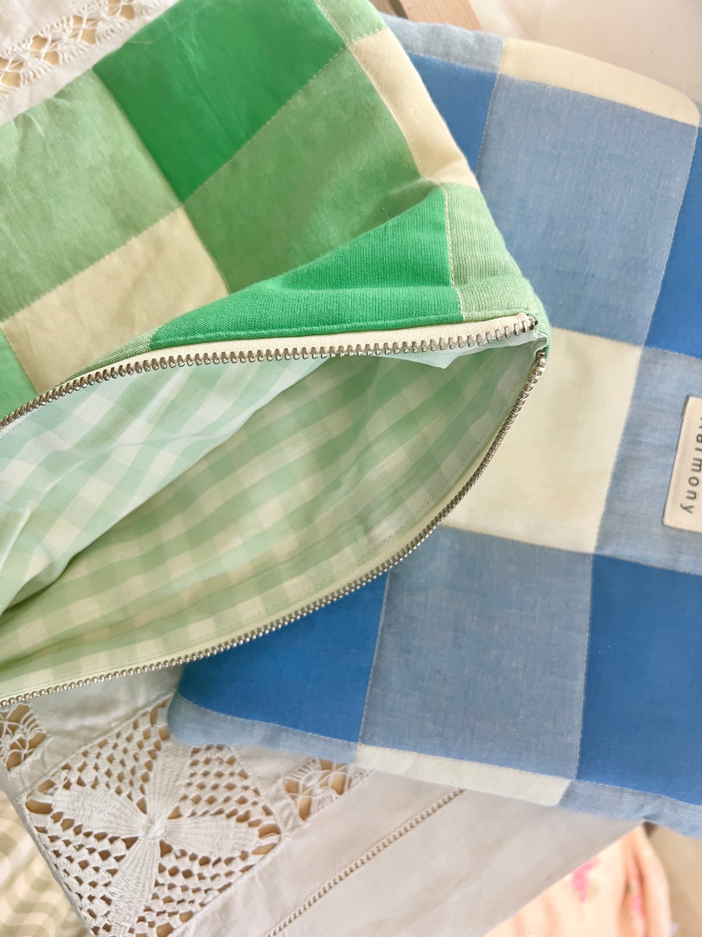 Gingham pouches