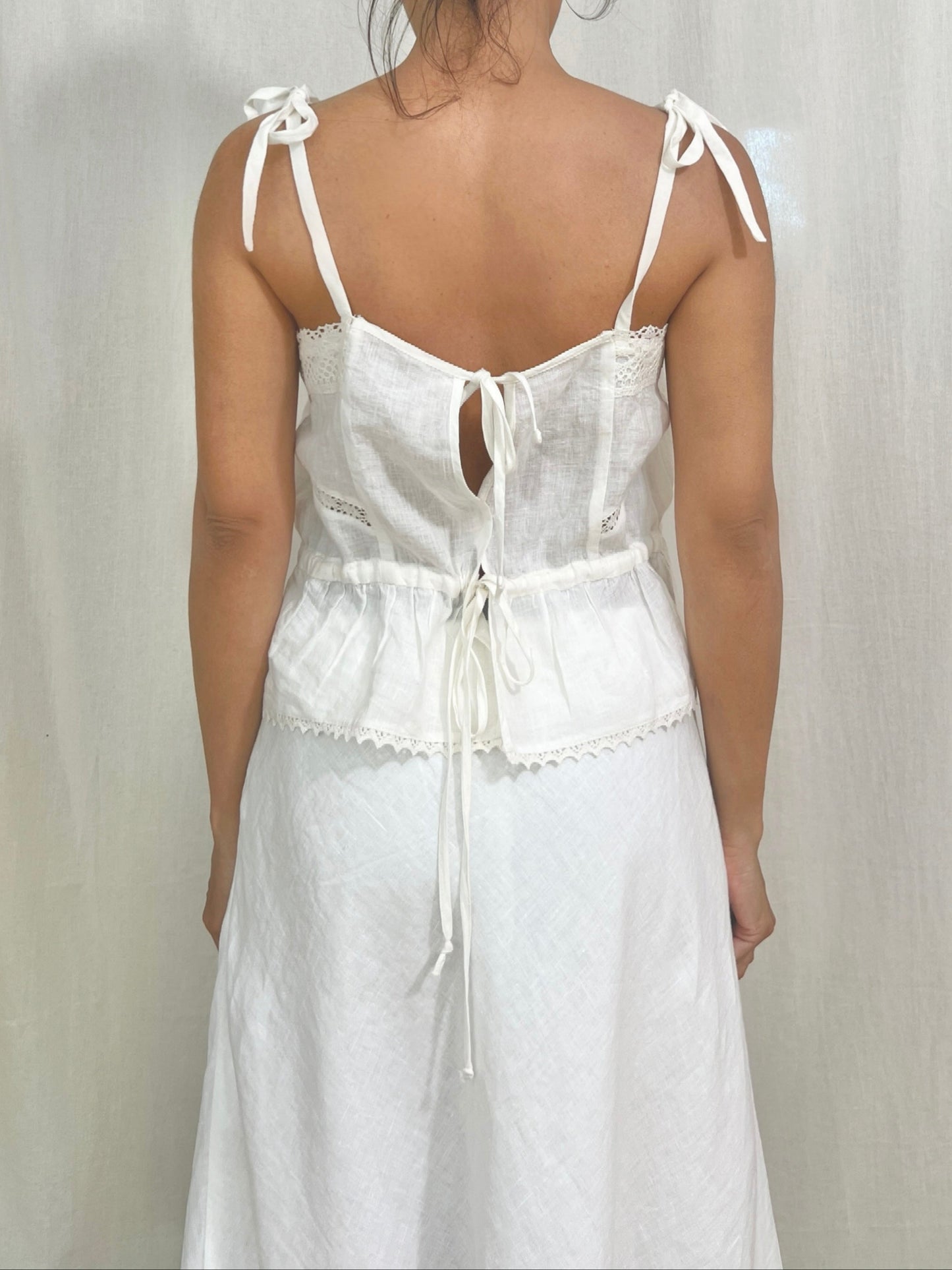 H for Harmony linen top with laces