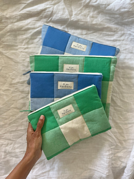 Gingham pouches