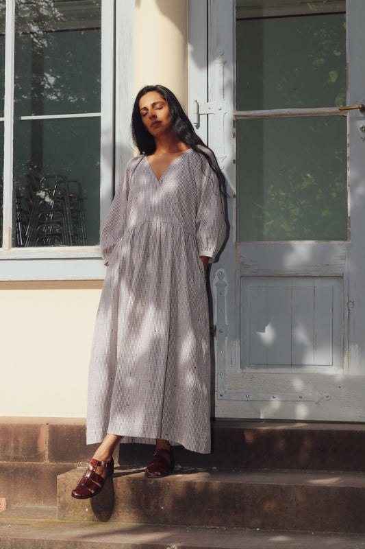 Vestido Eloise - Vichy moka