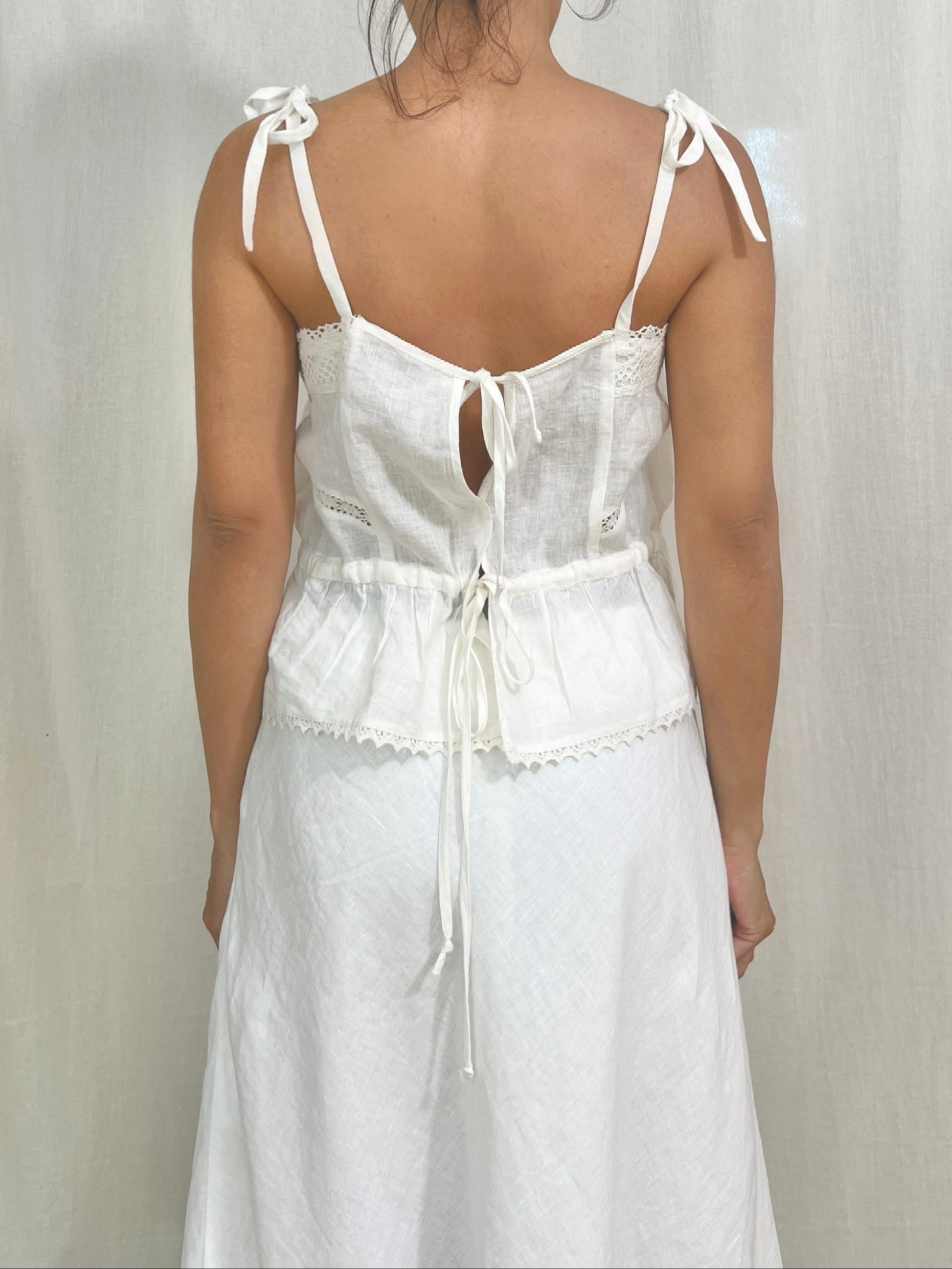 H for Harmony linen top with laces